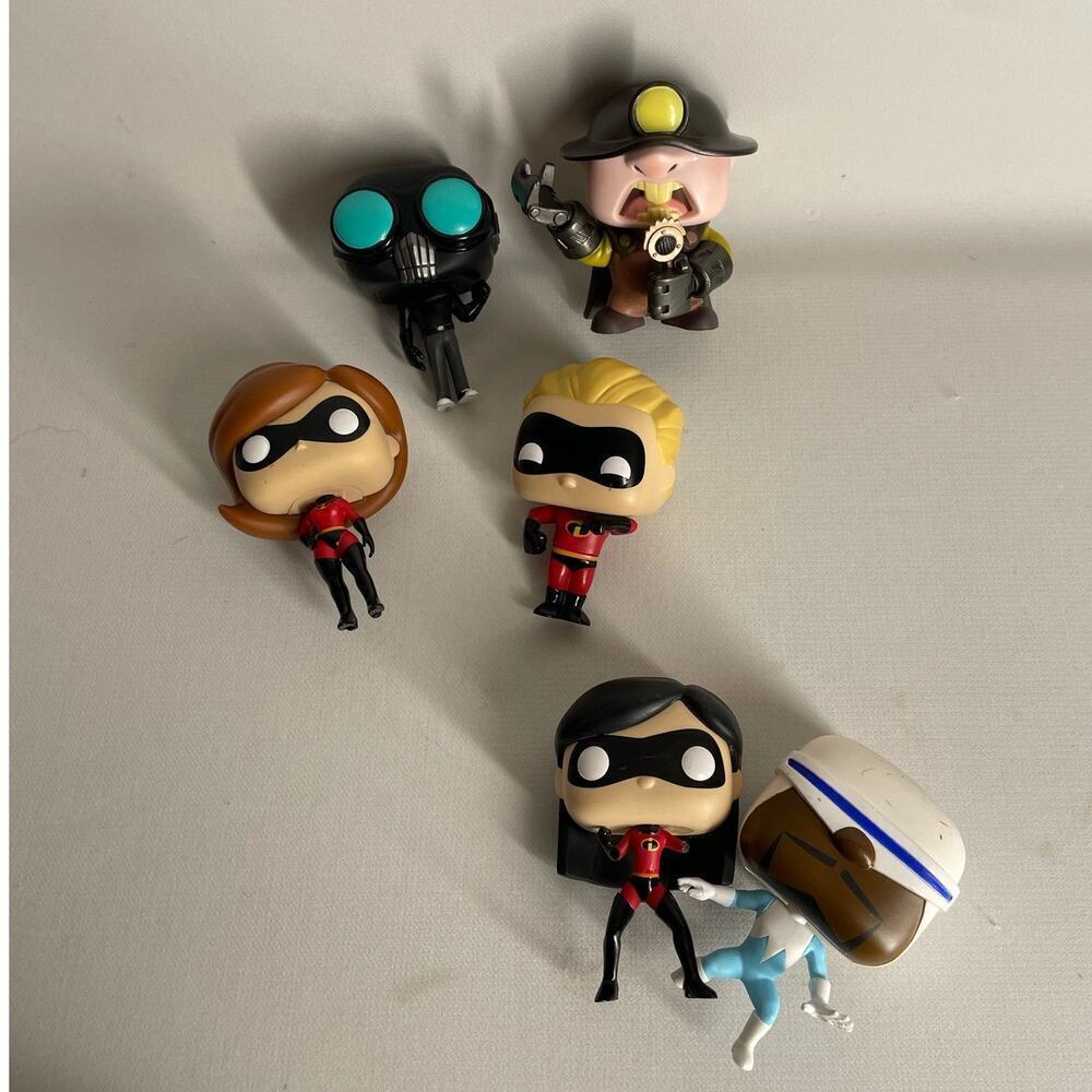 Funko Pop Disney Incredibles Lot of 6 (2 FLAWED) Dash Elastigirl Underminer +